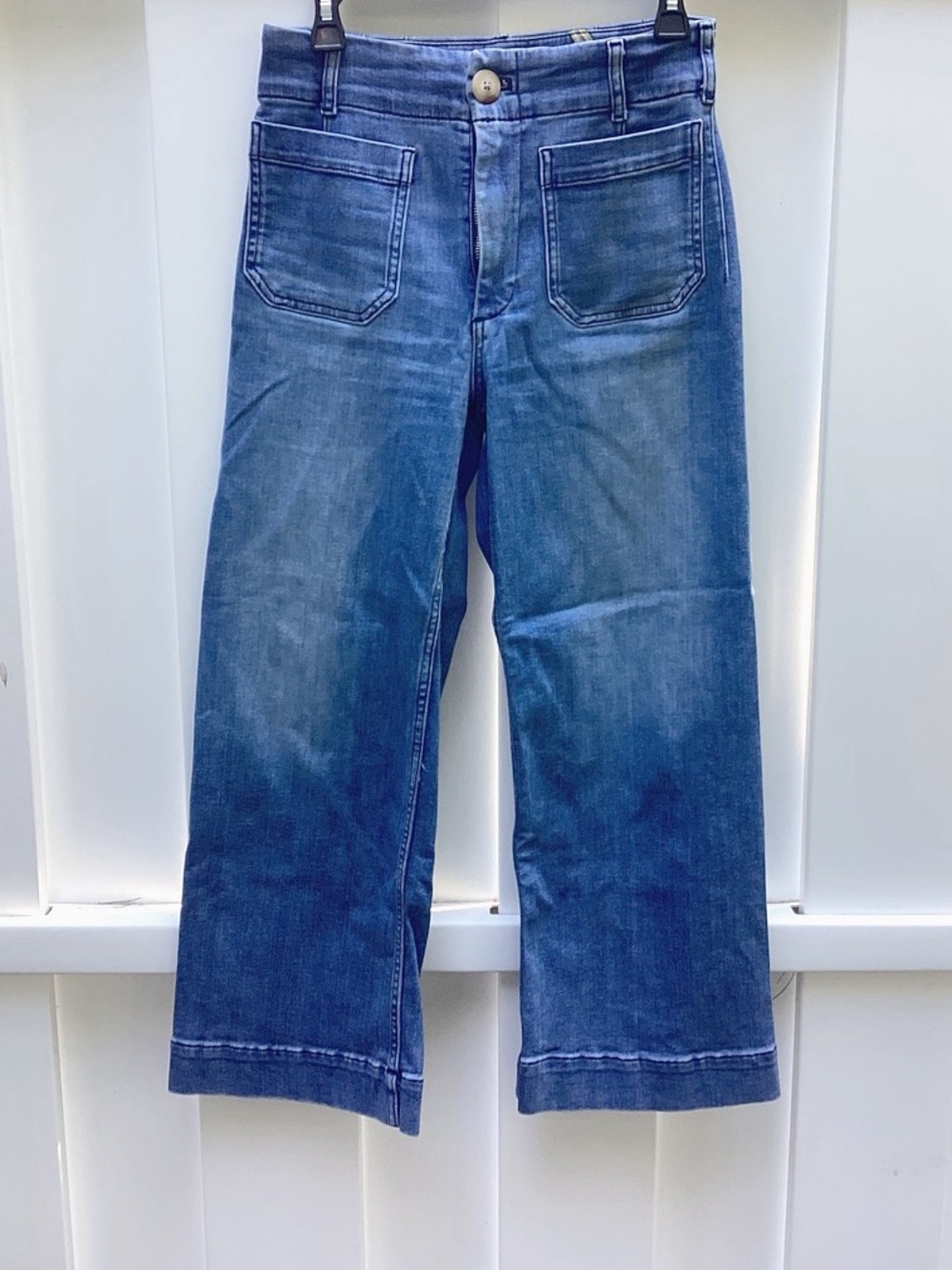 Anthropologie Maeve Colette Cropped Wide Leg Jeans High Rise - Size 27